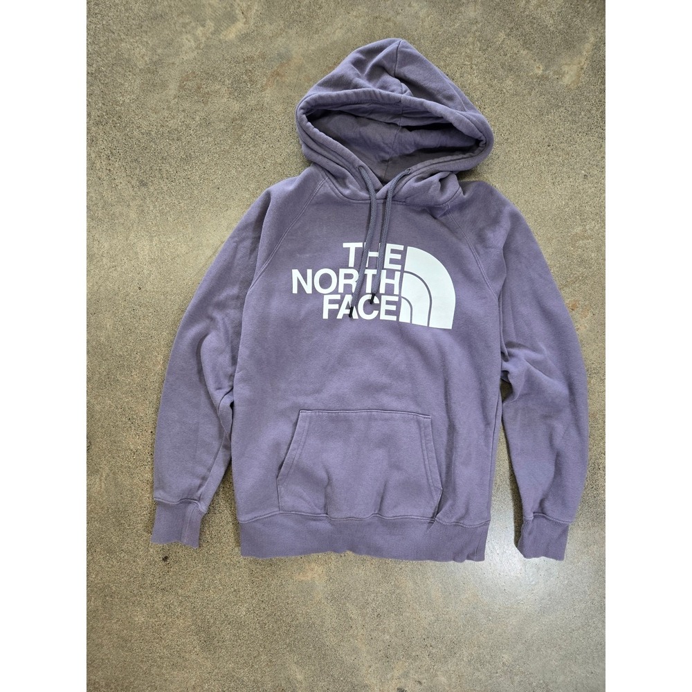 The North Face Logo‎ Graphic Pullover Fleece Hoodie Purple XS